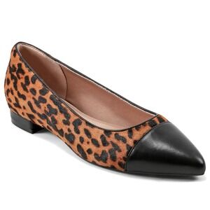 Rockport Kenziely Total Motion Leopard Calf Hair Leather Dress Flats NWOB - 5M